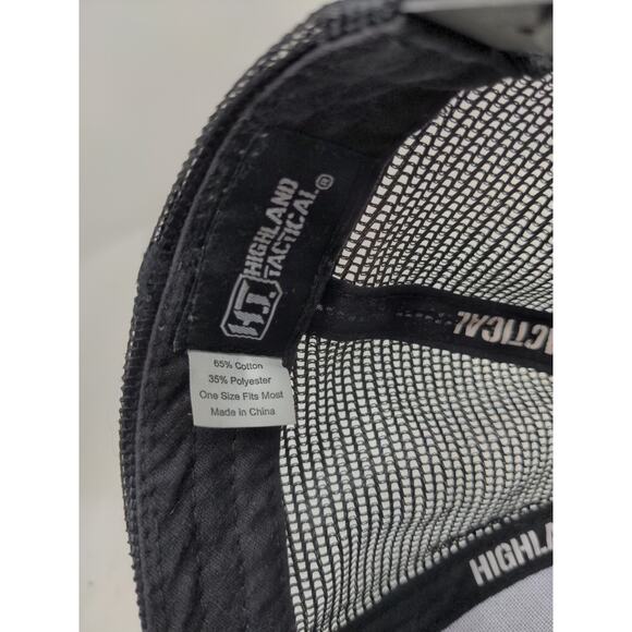 Highland Tactical Patriotic Hat Mesh Back Snapback Embroidered Flag Black OSFM - Picture 10 of 11